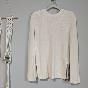 Everlane The Organic Cotton Slim Crew Sweater Cream Neutral M